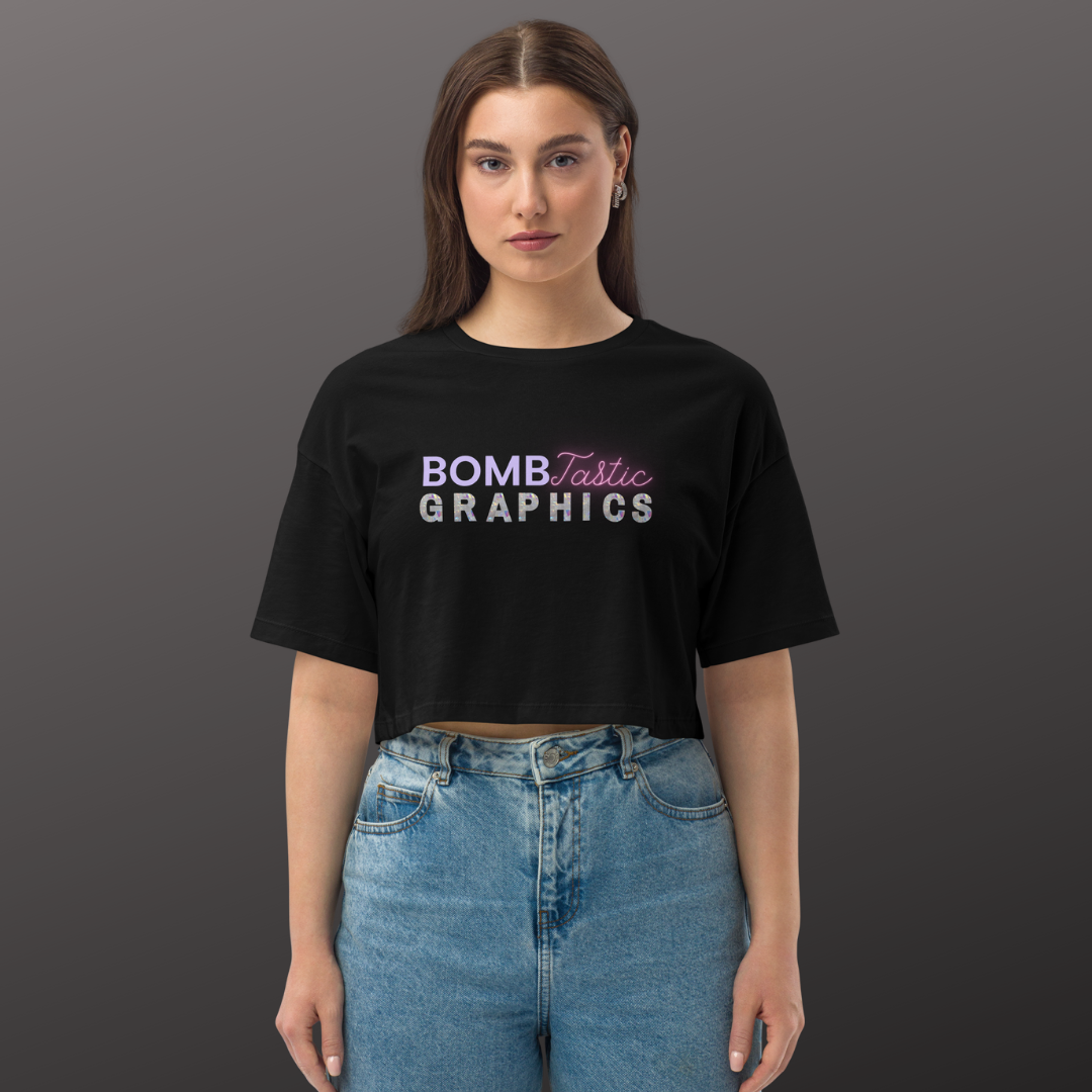 Loose Drop Shoulder Crop Top - BombTasticGraphics