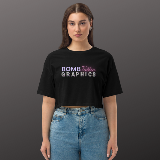 Loose Drop Shoulder Crop Top - BombTasticGraphics