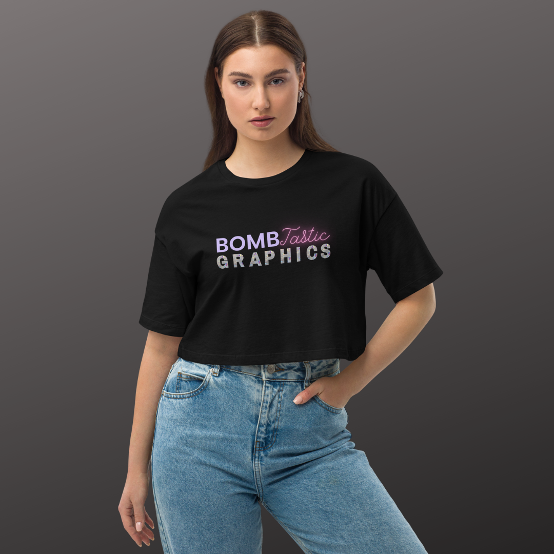 Loose Drop Shoulder Crop Top - BombTasticGraphics